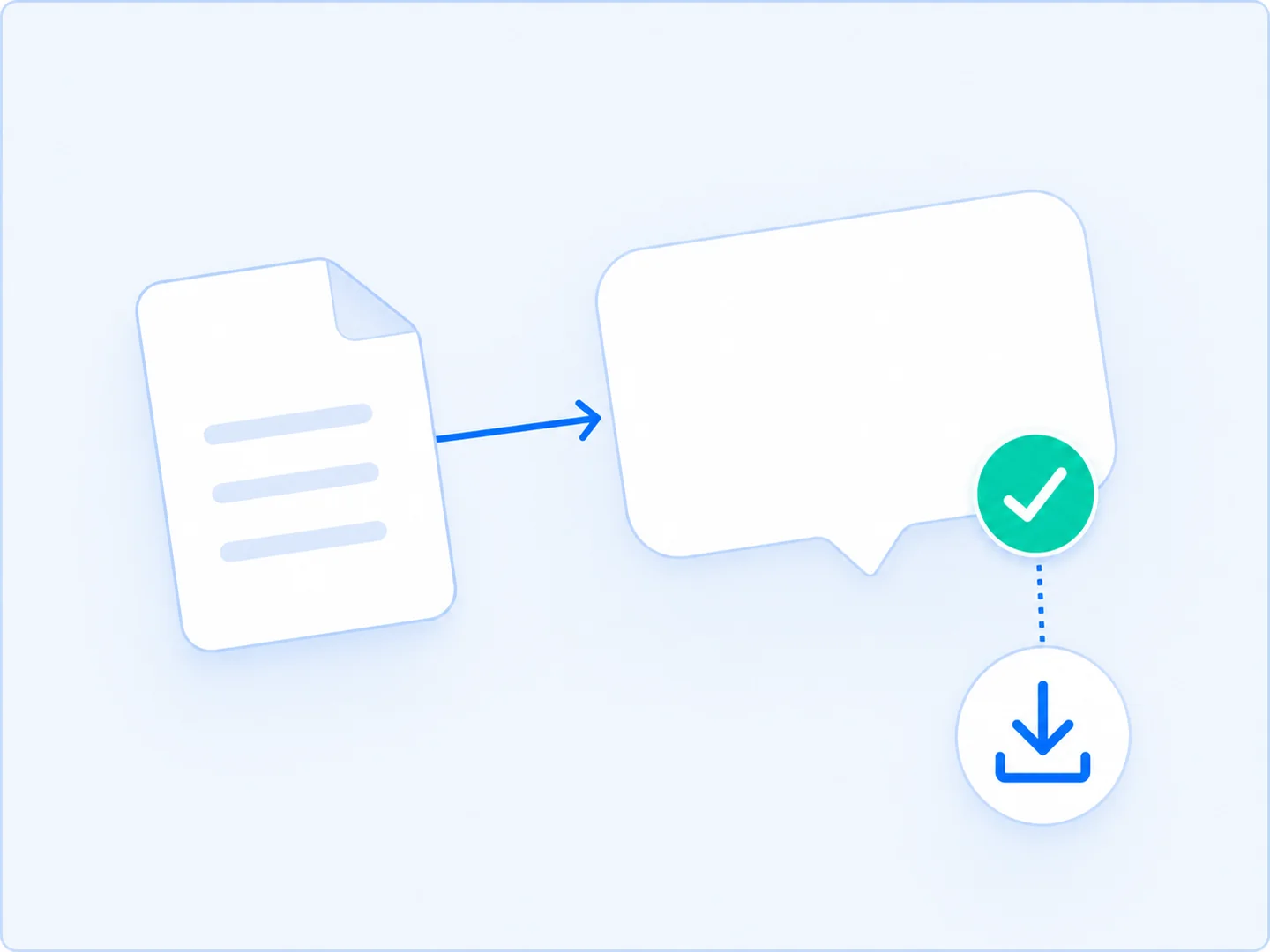 Conceptual message delivering a document with a confirmation check